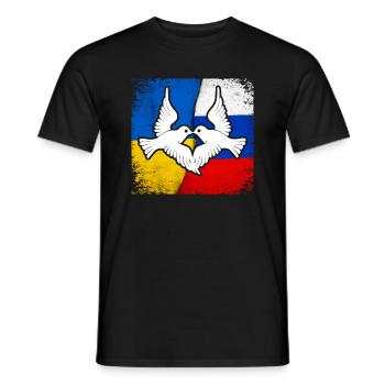 FRIEDEN für Ukraine Russland und die Welt - Männer T-Shirt - Schwarz - Vorne - AI Model Male 178 light (178cm)