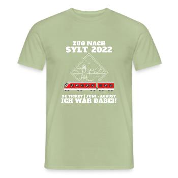 9 Euro Ticket nach Sylt - Männer T-Shirt - Sage - Vorne - AI Model Male 178 light (178cm)