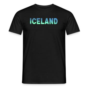 Iceland Iceland Northern Lights Aurora Borealis - Men's T-Shirt - black - Front - AI Model Male 178 light (178cm)