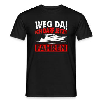 Motorboot Boot Fahren Sportboot Führerschein Gesch - Männer T-Shirt - Schwarz - Vorne - AI Model Male 178 light (178cm)