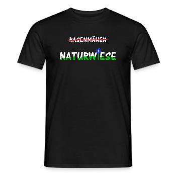 Contra Rasenmähen, pro Naturwiese - Männer T-Shirt - Schwarz - Vorne - AI Model Male 178 light (178cm)