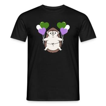 Igel Herzballon Genderqueer Pride - Männer T-Shirt - Schwarz - Vorne - AI Model Male 178 light (178cm)