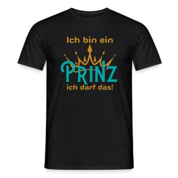 ich bin ein Prinz ich darf das - Lustiger Spruch - Männer T-Shirt - Schwarz - Vorne - AI Model Male 178 light (178cm)