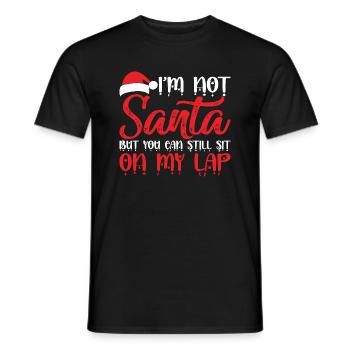 7 Je ne suis pas le père Noël mais tu peux toujours t’asseoir sur mes genoux - T-shirt homme - noir - Devant - AI Model Male 178 light (178cm)
