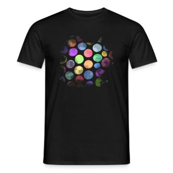 Rainbow Watercolor Spotted Splash Pattern - Men's T-Shirt - black - Front - AI Model Male 178 light (178cm)