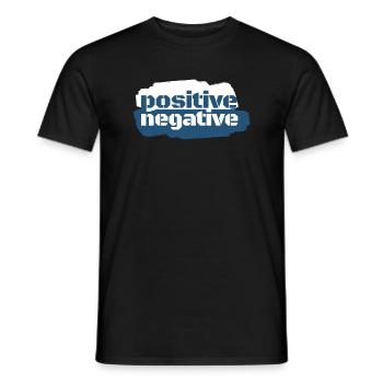 positive | negative – modern style - Männer T-Shirt - Schwarz - Vorne - AI Model Male 178 light (178cm)