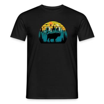 bison Sunset - T-shirt homme - noir - Devant - AI Model Male 178 light (178cm)