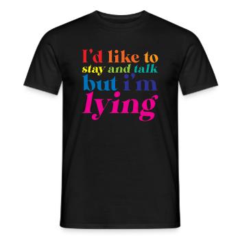 J’aimerais rester et parler mais je mens 4 - T-shirt homme - noir - Devant - AI Model Male 178 light (178cm)