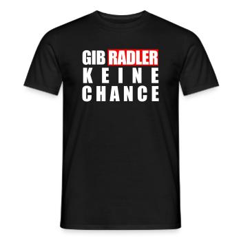 Gib Radler keine Chance - Männer T-Shirt - Schwarz - Vorne - AI Model Male 178 light (178cm)