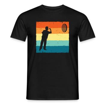Retro Graphic Dart Player Darts Dartboard Bullseye - Men's T-Shirt - black - Front - AI Model Male 178 light (178cm)