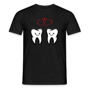zähne verliebt - Männer T-Shirt - Schwarz - Vorne - AI Model Male 178 light (178cm)