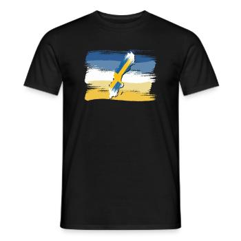 Suède Contour du pays Drapeau Cadeau de Noël - T-shirt homme - noir - Devant - AI Model Male 178 light (178cm)