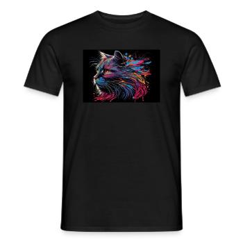 Couleur de l’illustration de chat - T-shirt homme - noir - Devant - AI Model Male 178 light (178cm)