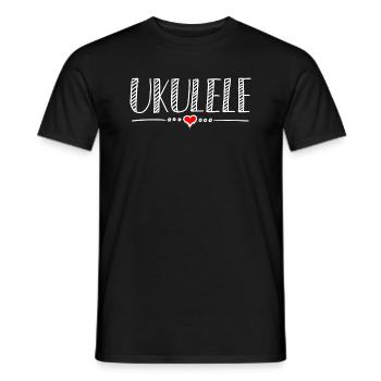 Coeur de ukulélé Herz - T-shirt homme - noir - Devant - AI Model Male 178 light (178cm)