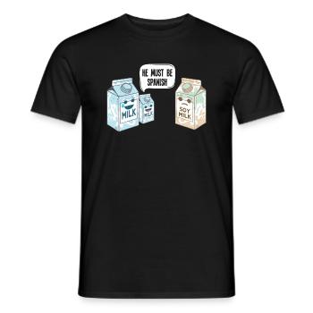 Sojamilch - Soy Milk spanisch - Männer T-Shirt - Schwarz - Vorne - AI Model Male 178 light (178cm)