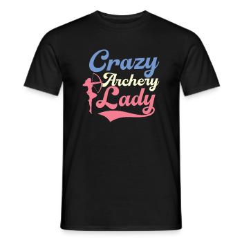 Crazy Archery Lady Archer Target Bow & Arrows - Men's T-Shirt - black - Front - AI Model Male 178 light (178cm)