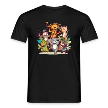 Animals in madness n°2 - Men's T-Shirt - black - Front - AI Model Male 178 light (178cm)