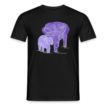 « Buffalo », Boho Line Art Design, série « Big 5 » - T-shirt homme - noir - Devant - AI Model Male 178 light (178cm)