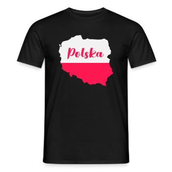 Pologne Polska - T-shirt homme - noir - Devant - AI Model Male 178 light (178cm)