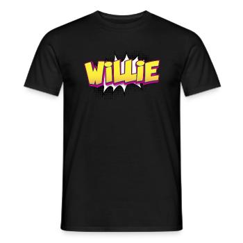 Willie Benutzerdefinierter Name Comic-Stil Pop-Art, - Männer T-Shirt - Schwarz - Vorne - AI Model Male 178 light (178cm)