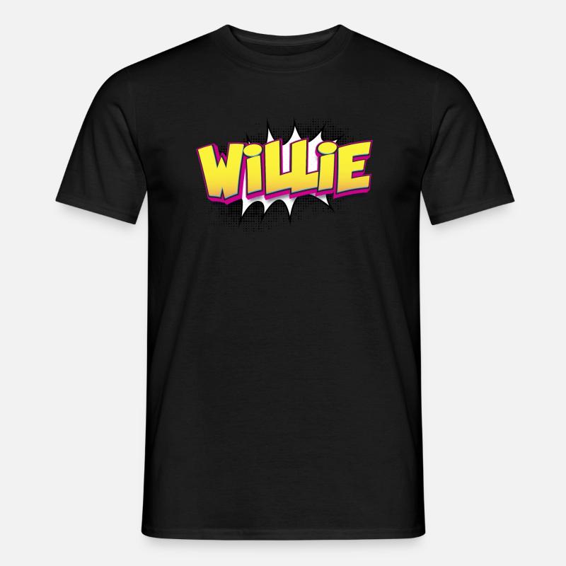 Willie Benutzerdefinierter Name Comic-Stil Pop-Art, - Männer T-Shirt - Schwarz