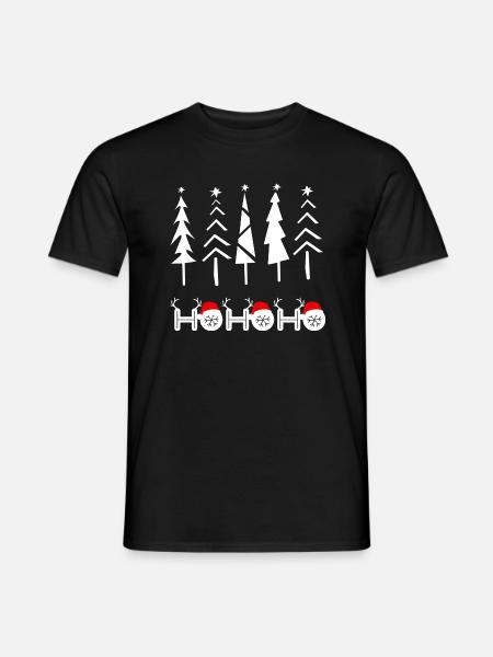 Ho Ho Ho Weihnachtsbaum - Männer T-Shirt - Schwarz