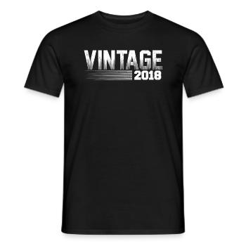 Vintage 2018 Birthday Retro 2018 - Men's T-Shirt - black - Front - AI Model Male 178 light (178cm)