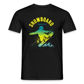 Freestyle Snowboard Sport Bergalpen - Männer T-Shirt - Schwarz - Vorne - AI Model Male 178 light (178cm)