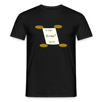 Tora Scroll with Einstein equation - T-shirt homme - noir - Devant - AI Model Male 178 light (178cm)