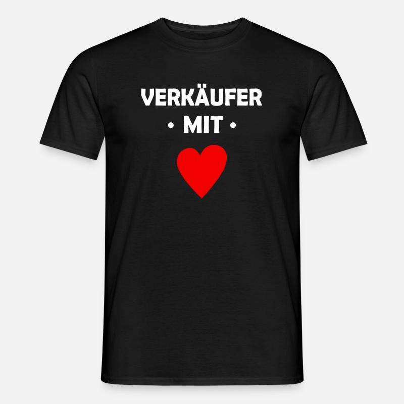Verkäufer mit Herz - Männer T-Shirt - Schwarz