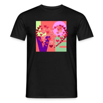 "LOVE" - Ein buntes Design voller Liebe - Männer T-Shirt - Schwarz - Vorne - AI Model Male 178 light (178cm)
