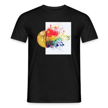 Krypto Gehirn 1 Bitcoin BTC ETH - Männer T-Shirt - Schwarz - Vorne - AI Model Male 178 light (178cm)