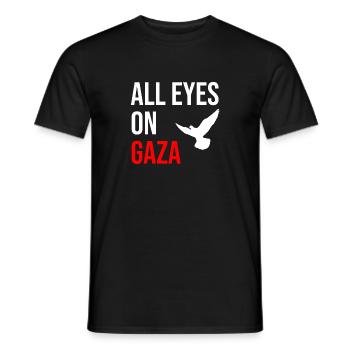 TOUS LES REGARDS SONT TOURNÉS VERS GAZA - T-shirt homme - noir - Devant - AI Model Male 178 light (178cm)