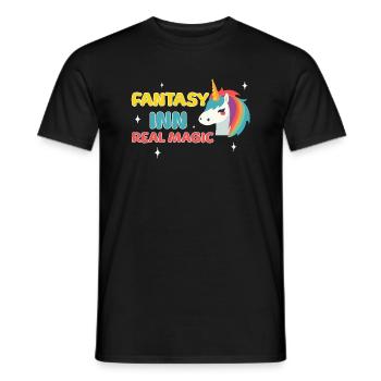 Mythical Magical Inn Fantasy Unicorn Lover Real - Männer T-Shirt - Schwarz - Vorne - AI Model Male 178 light (178cm)