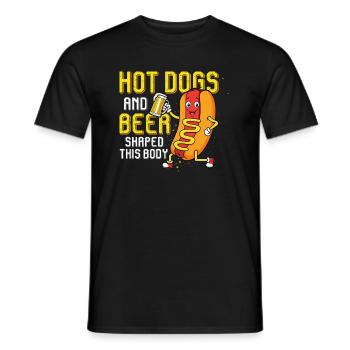 Les hot-dogs et la bière ont façonné ce corps Hot-dogs Foodie - T-shirt homme - noir - Devant - AI Model Male 178 light (178cm)