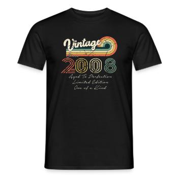 2008 Jahrgang Klassiker 2008 - Männer T-Shirt - Schwarz - Vorne - AI Model Male 178 light (178cm)