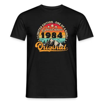 Vintage Born 1984 Geburtstagsgeschenk. - Männer T-Shirt - Schwarz - Vorne - AI Model Male 178 light (178cm)
