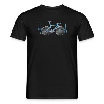 Heartbeat Bike Cardio Puls Bike - Men's T-Shirt - black - Front - AI Model Male 178 light (178cm)