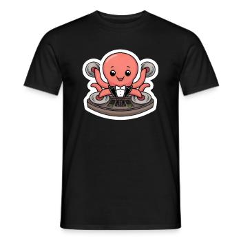 Octo DJ - Men's T-Shirt - black - Front - AI Model Male 178 light (178cm)