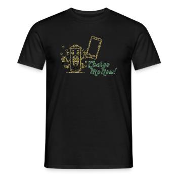 Battery Buddy: Charge Me Now! - Men's T-Shirt - black - Front - AI Model Male 178 light (178cm)
