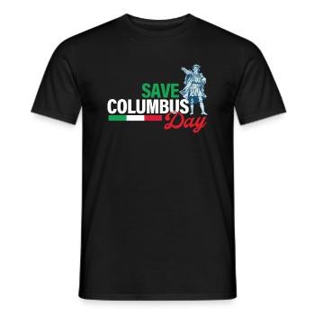 Sauvons Christophe Colomb - Christophe Colomb Italien - T-shirt homme - noir - Devant - AI Model Male 178 light (178cm)