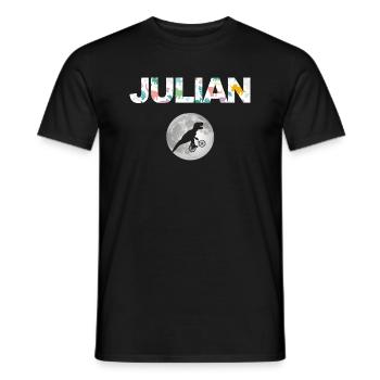 JULIAN - Schöner Jungen Name mit Dinosaurier - Männer T-Shirt - Schwarz - Vorne - AI Model Male 178 light (178cm)
