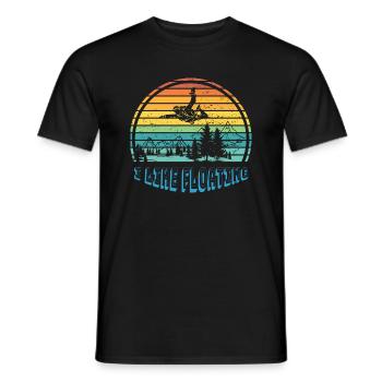 Ich mag Schweben - Retro Skydiving - Männer T-Shirt - Schwarz - Vorne - AI Model Male 178 light (178cm)
