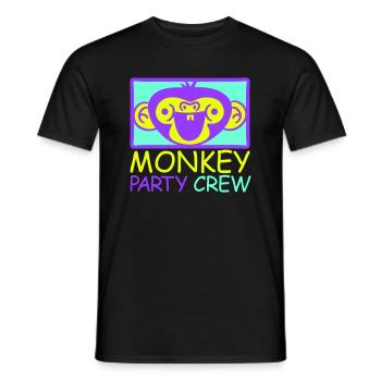 Monkey Party Crew Monkeys Celebrate Team Friends Saying - Men's T-Shirt - black - Front - AI Model Male 178 light (178cm)