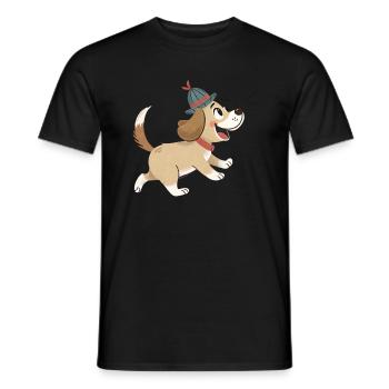Chien mignon - T-shirt homme - noir - Devant - AI Model Male 178 light (178cm)