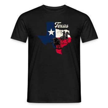 Texas Cowboy – Western Cowpoke Rancher - Männer T-Shirt - Schwarz - Vorne - AI Model Male 178 light (178cm)