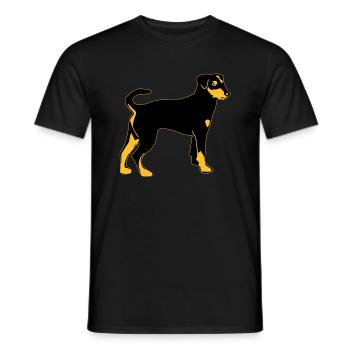 pinscher hund - Männer T-Shirt - Schwarz - Vorne - AI Model Male 178 light (178cm)