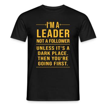 Im a leader not a follower - Männer T-Shirt - Schwarz - Vorne - AI Model Male 178 light (178cm)