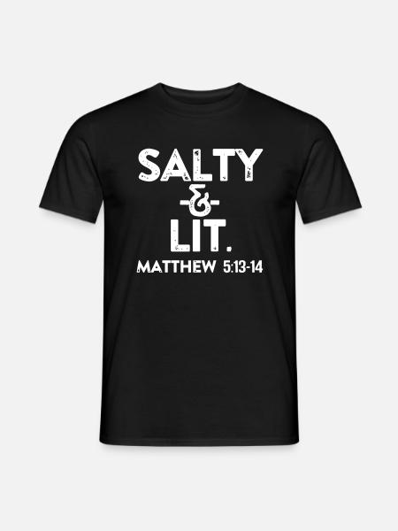 Salty and Lit, Christian, Faith, Bible Verse, God - Men's T-Shirt - black