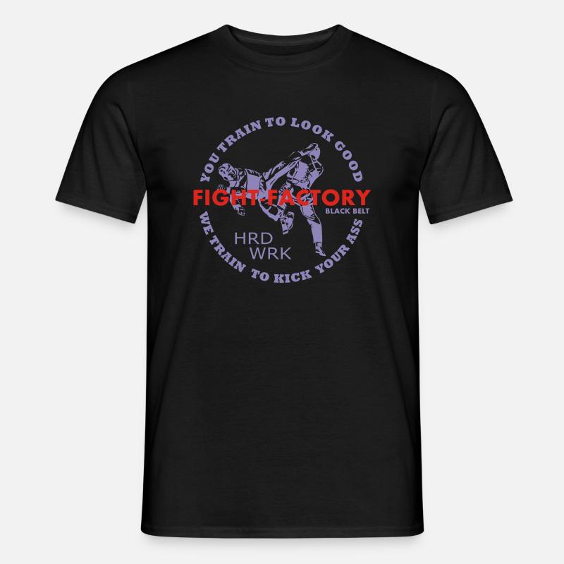 FF-Schwarzgurt kick ass - Männer T-Shirt - Schwarz